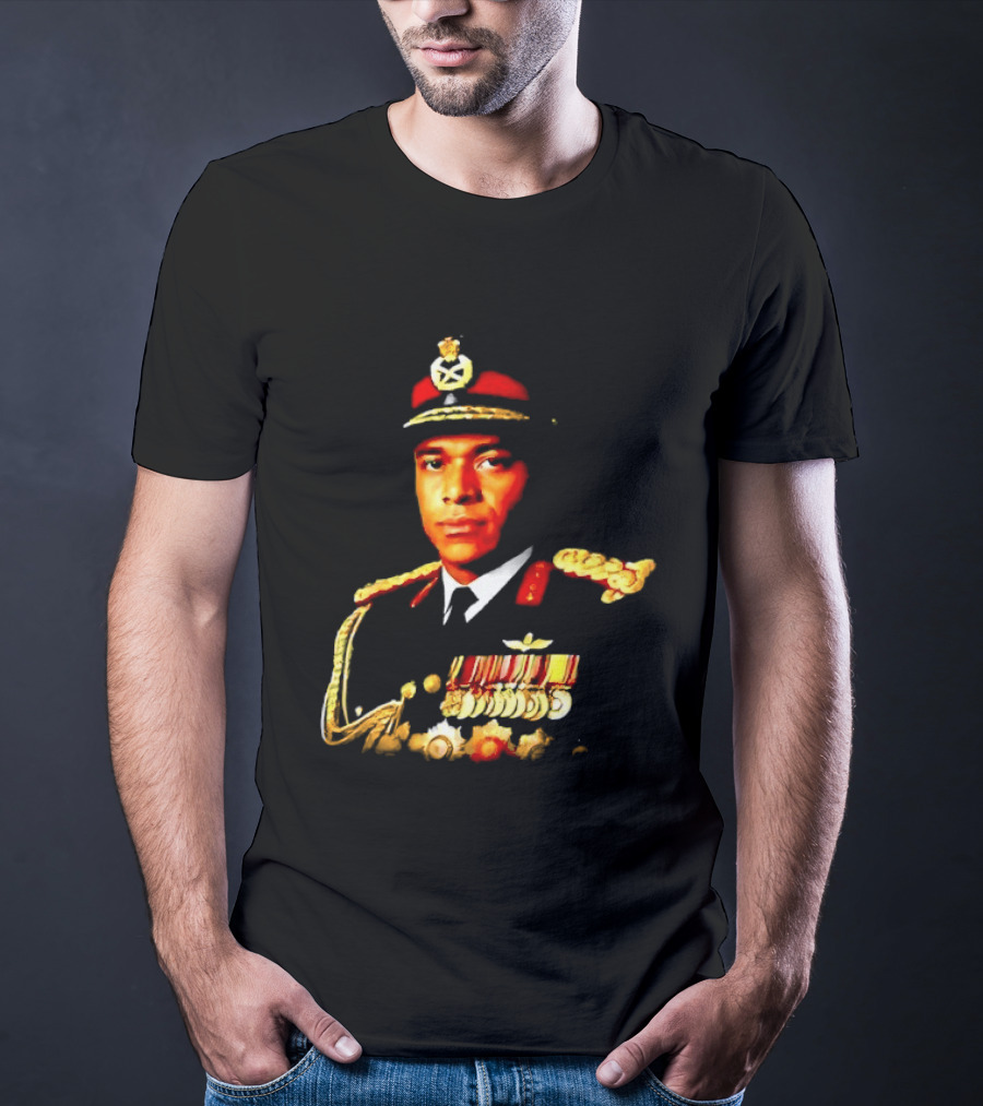 Idi Amin Dada Uganda Military Uniform Medal Illustrative T-Shirt