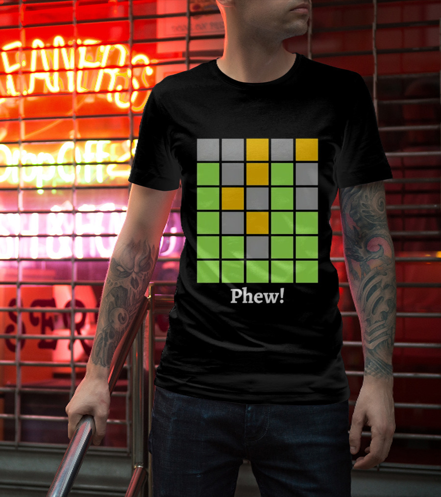 Minesweeper Phew Grid Game Board Text Phew T-Shirt