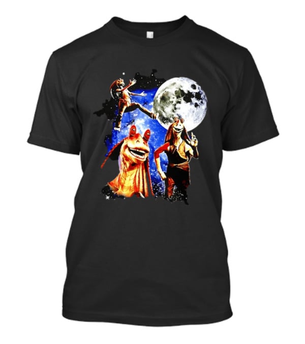 Jar Jar Binks Star Wars Gungan Moon And Space Adventure T-Shirt