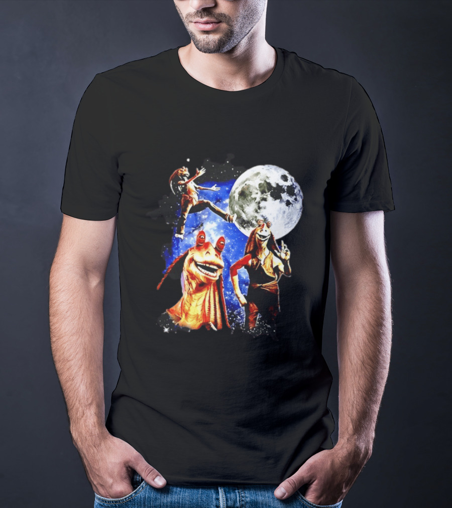 Jar Jar Binks Star Wars Gungan Moon And Space Adventure T-Shirt