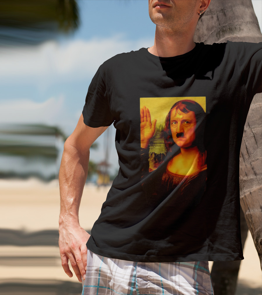 Mona Lisa Hitler Mashup Painting Iconic Fusion T-Shirt