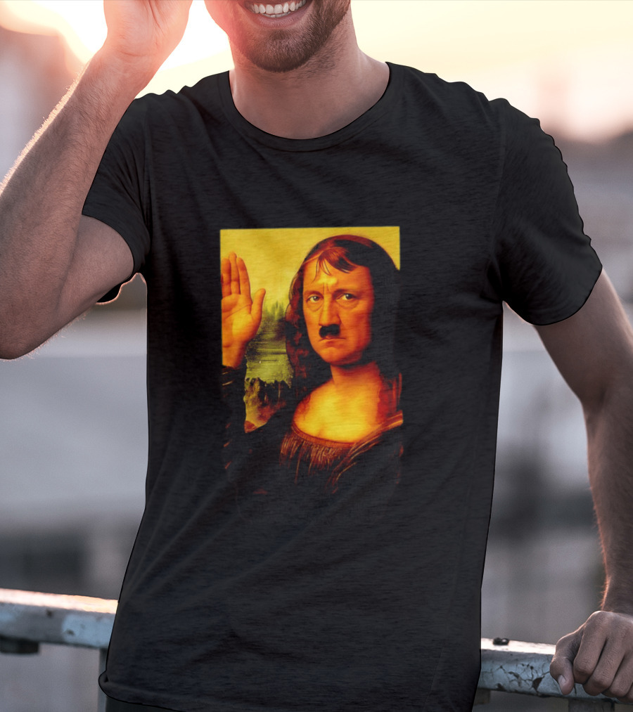 Mona Lisa Hitler Mashup Painting Iconic Fusion T-Shirt