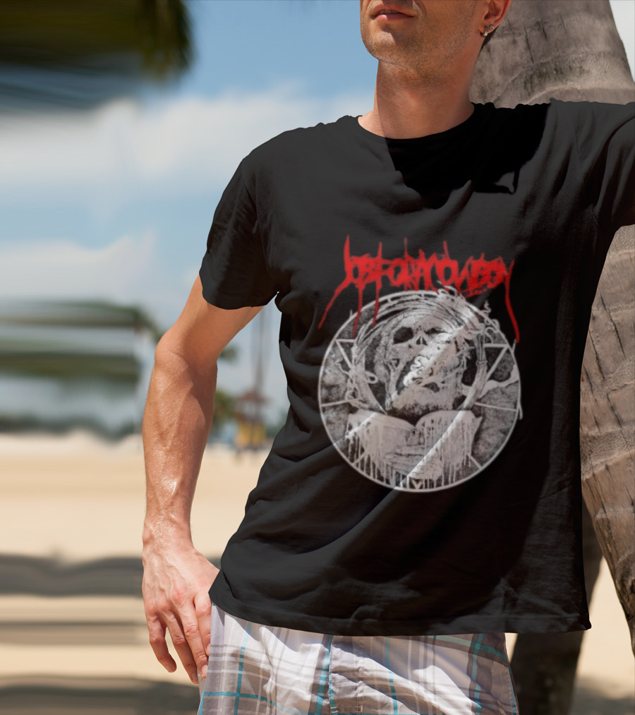 Job For A Cowboy Smoking Skull Death Metal T-Shirt