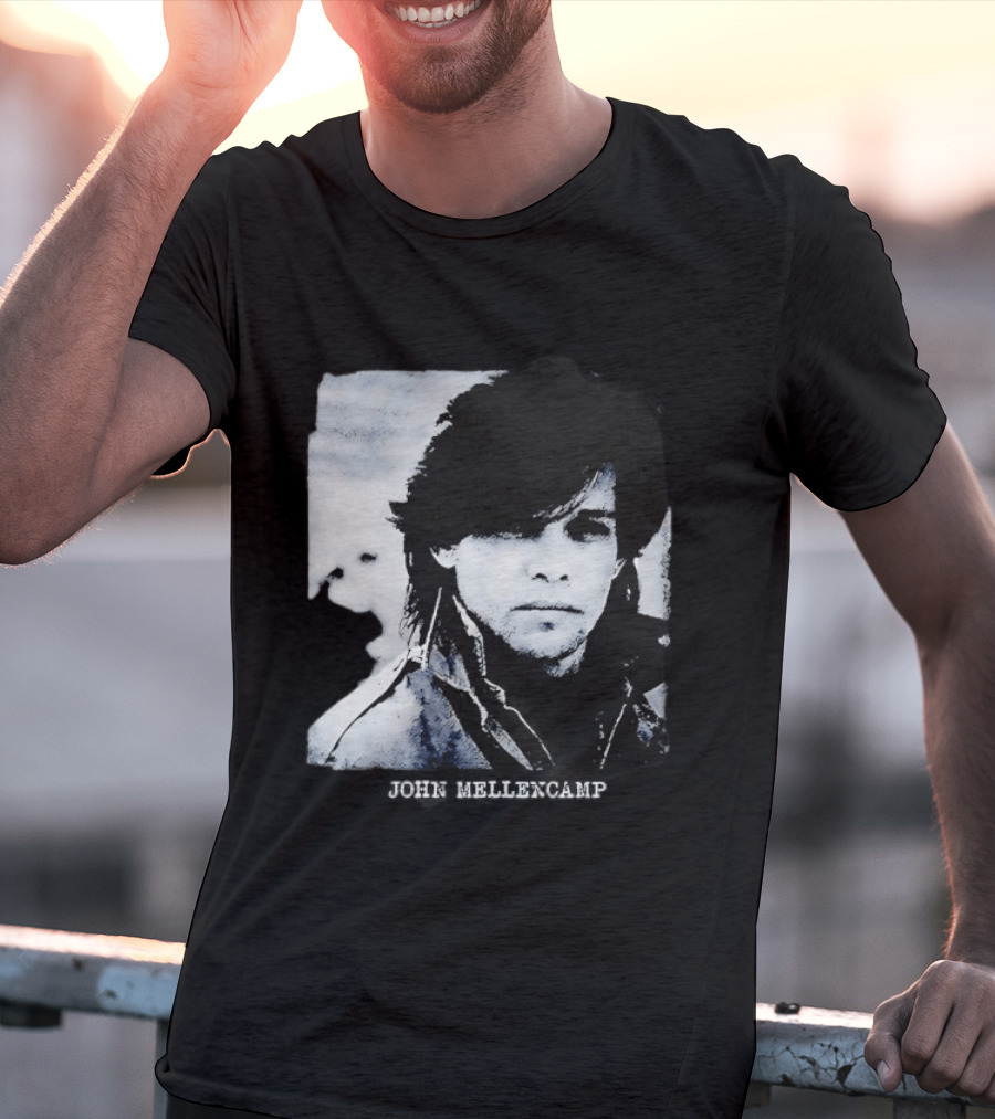 John Mellencamp Rock Music Singer Black And White T-Shirt