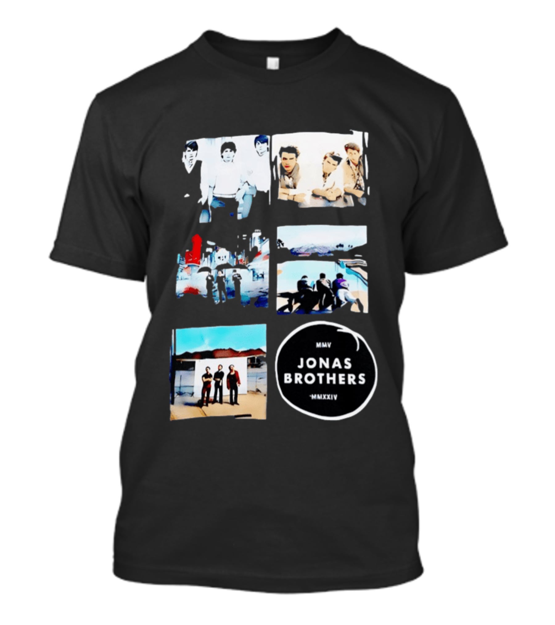 Jonas Brothers Collage MMV MMXXIV Music Band Photos Collection T-Shirt