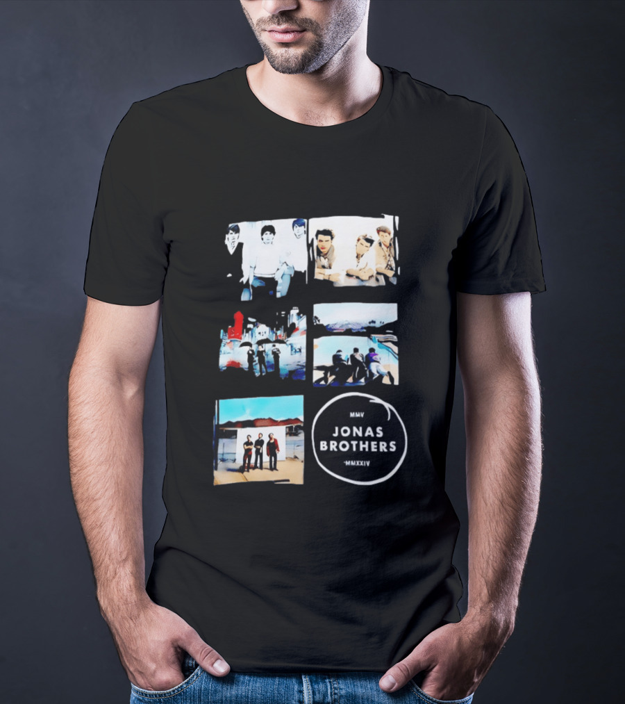 Jonas Brothers Collage MMV MMXXIV Music Band Photos Collection T-Shirt