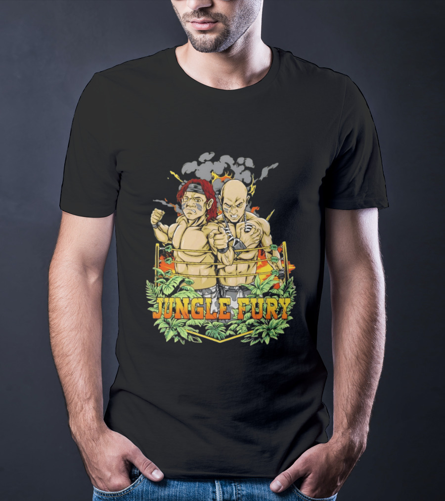 Jungle Fury Wrestling Duo Tag Team Explosive Showdown T-Shirt