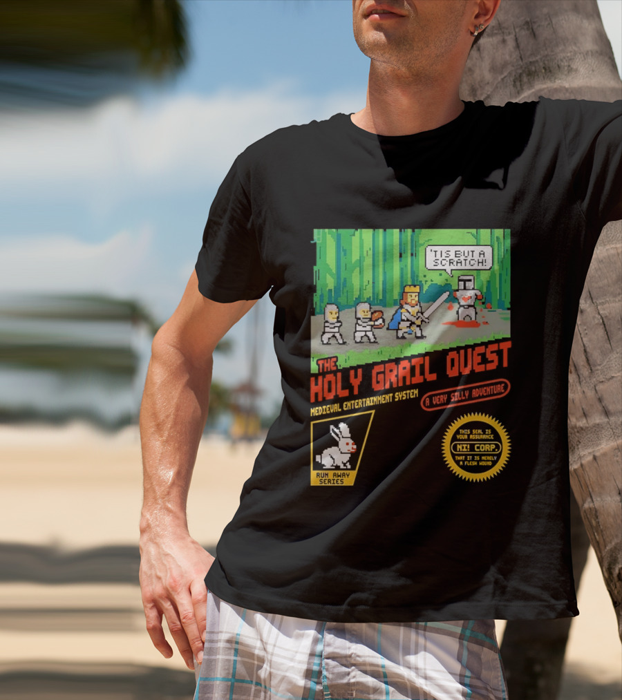 The Holy Grail Quest Medieval Entertainment System A Very Silly Adventure High Score T-Shirt