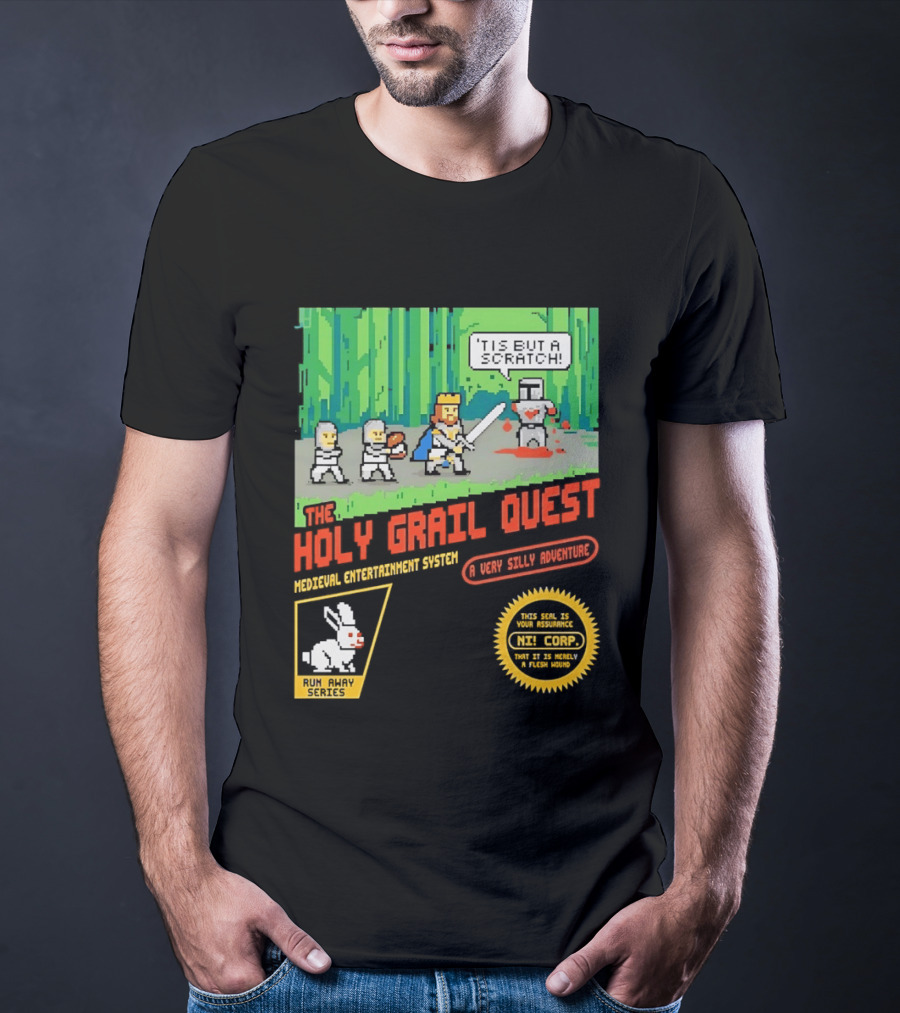 The Holy Grail Quest Medieval Entertainment System A Very Silly Adventure High Score T-Shirt
