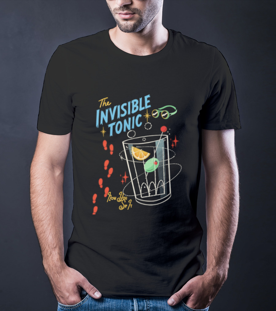 The Invisible Tonic Glass With Citrus Garnish And Playful Summer T-Shirt