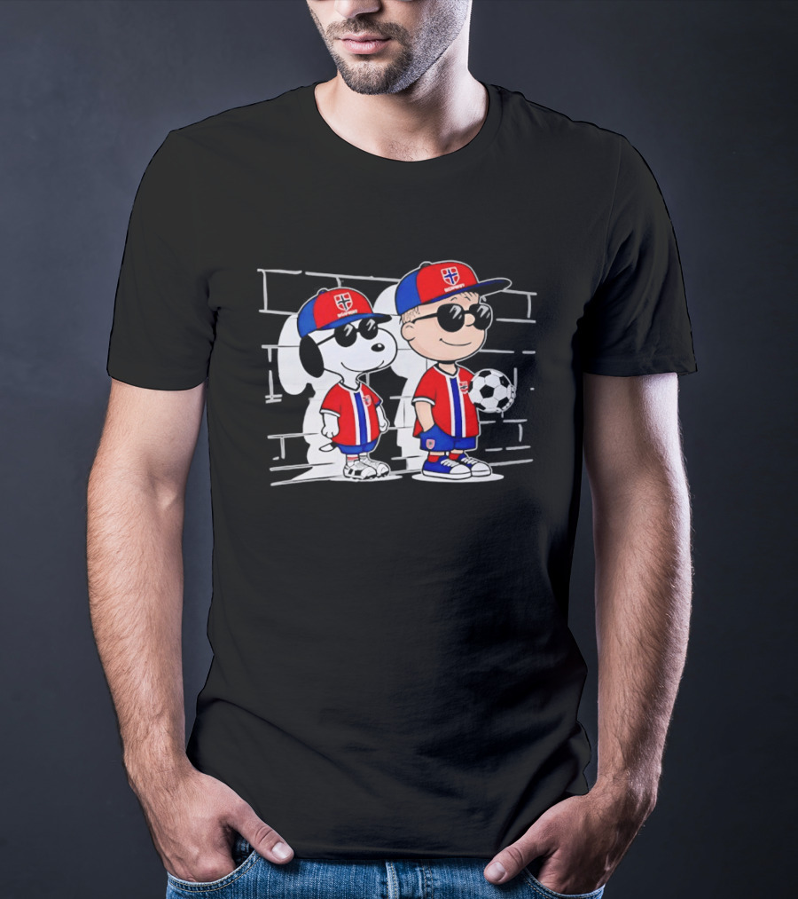 Snoopy Charlie Brown Norway Outfit Sunglasses Soccer T-Shirt