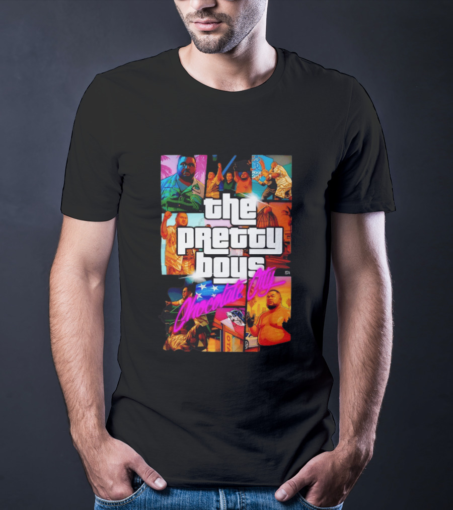 The Pretty Boys Chocolate City Collage Akashi Sushi Gaming Mashup T-Shirt