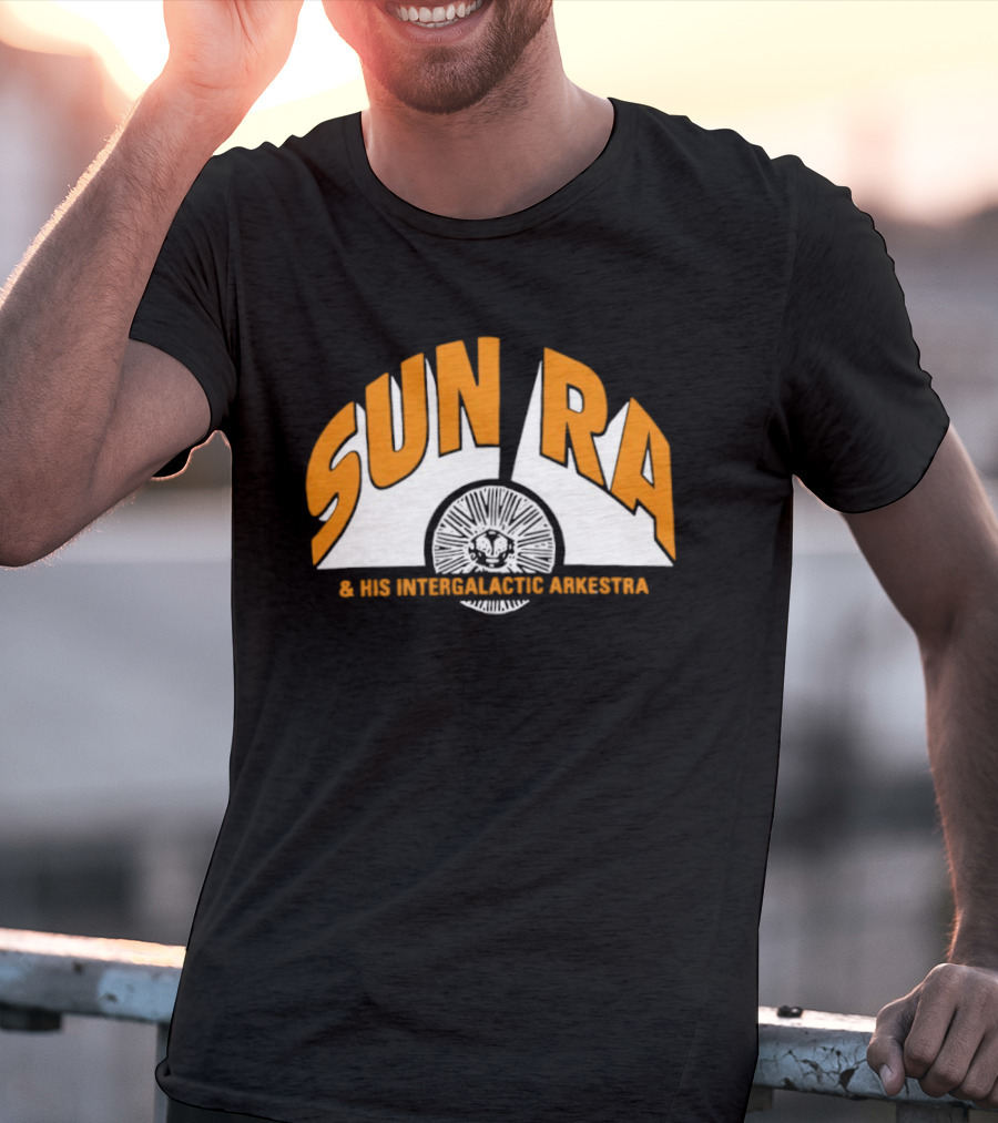 Sun Ra And His Intergalactic Arkestra Orange Text Circular Starburst T-Shirt