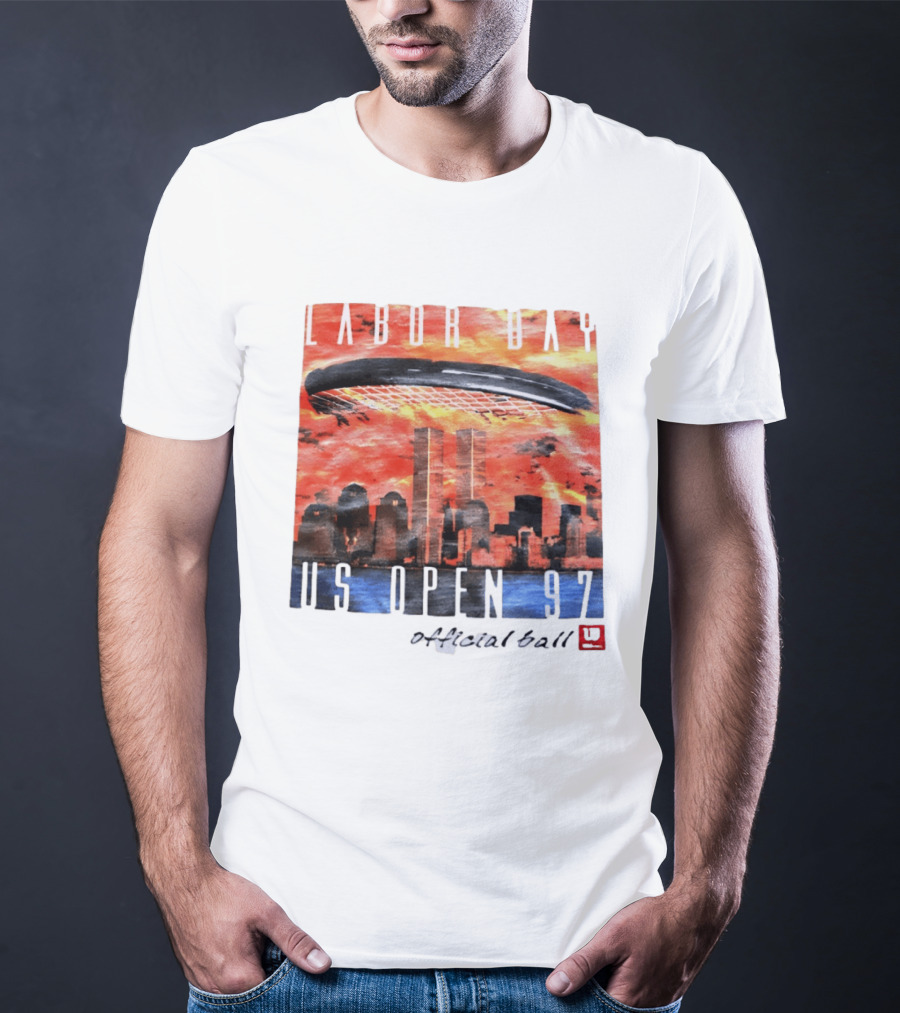 Labor Day US Open 97 Wilson Official Ball Twin Towers Skyline T-Shirt