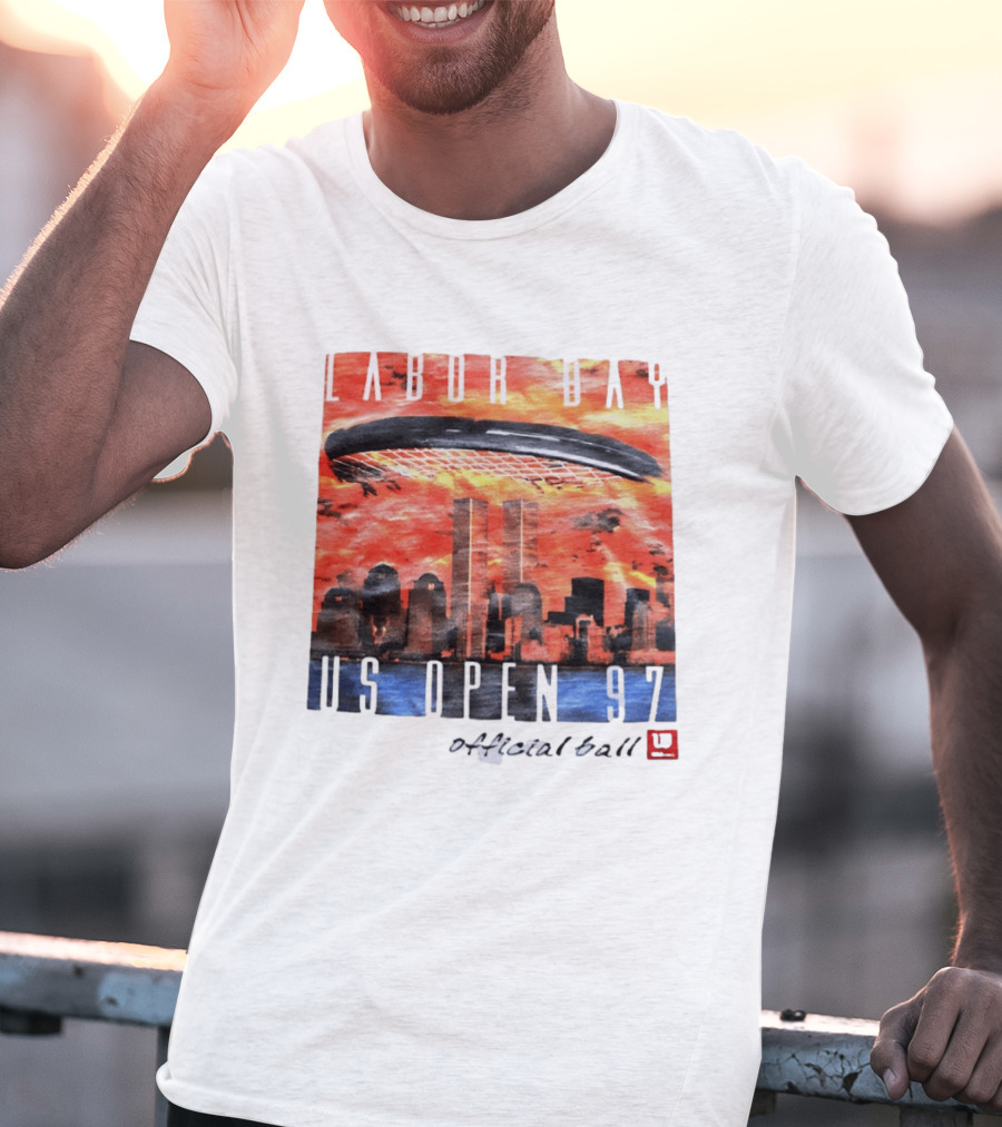 Labor Day US Open 97 Wilson Official Ball Twin Towers Skyline T-Shirt