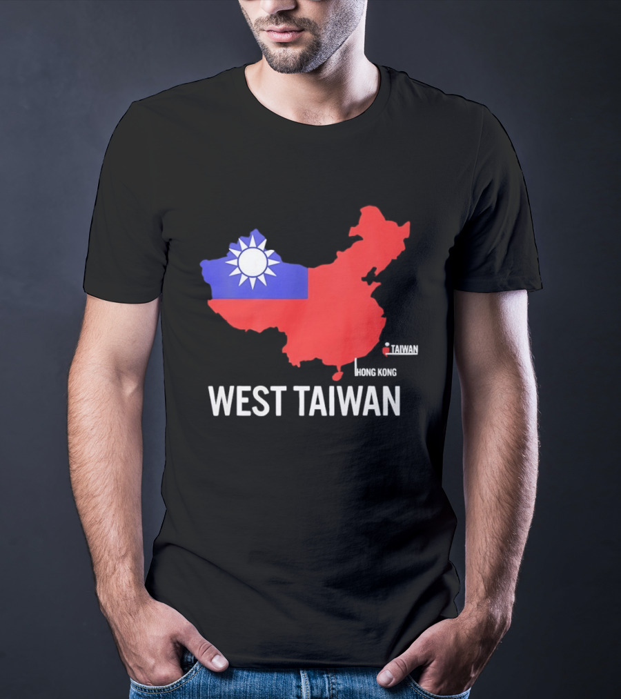 West Taiwan Map Political Geopolitical With Flag T-Shirt