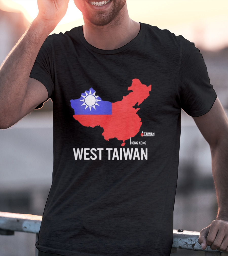 West Taiwan Map Political Geopolitical With Flag T-Shirt