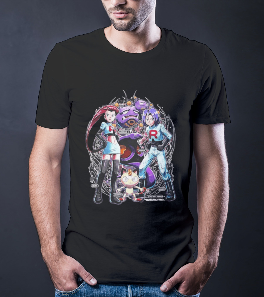 Team Rocket Jessie James Meowth Arbok Weezing Rocket Team T-Shirt