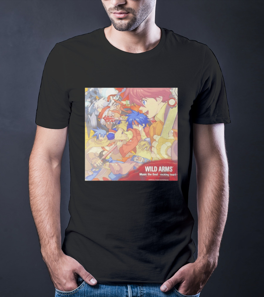 Wild Arms Music The Best Rocking Heart 2006 Anime Characters Playing Guitar T-Shirt
