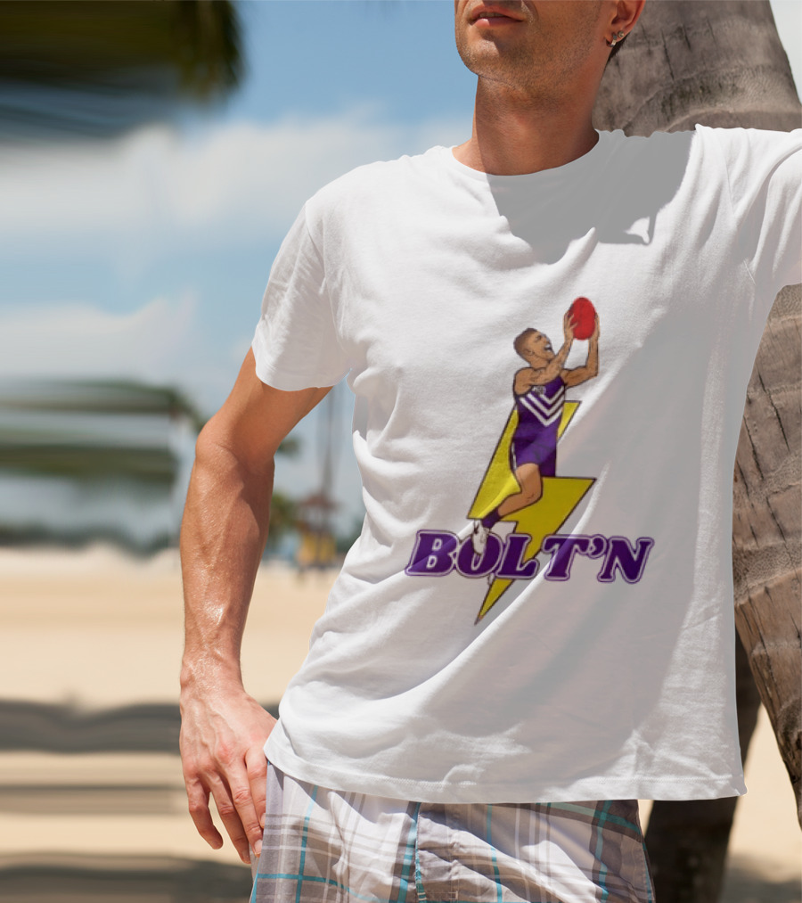Bolt'n High Flying Australian Football Player AFL Footy T-Shirt