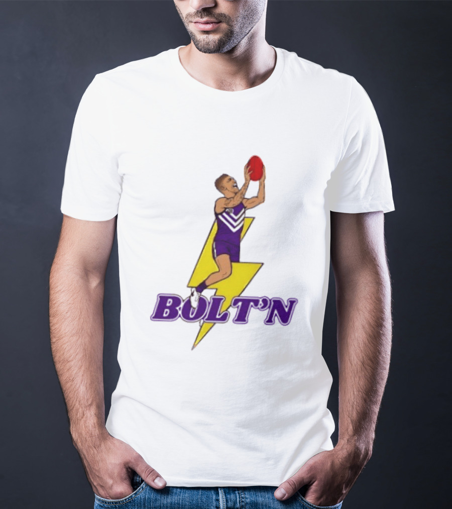 Bolt'n High Flying Australian Football Player AFL Footy T-Shirt