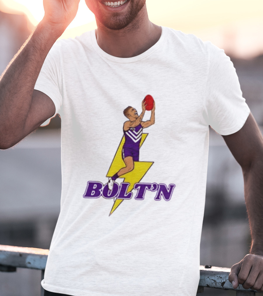 Bolt'n High Flying Australian Football Player AFL Footy T-Shirt