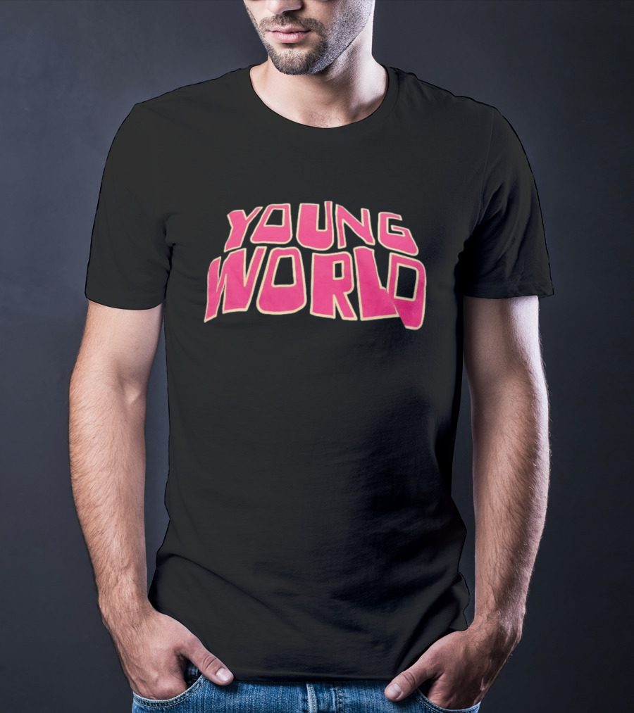 Young World Streetwear Pink Bold Text Fashion T-Shirt