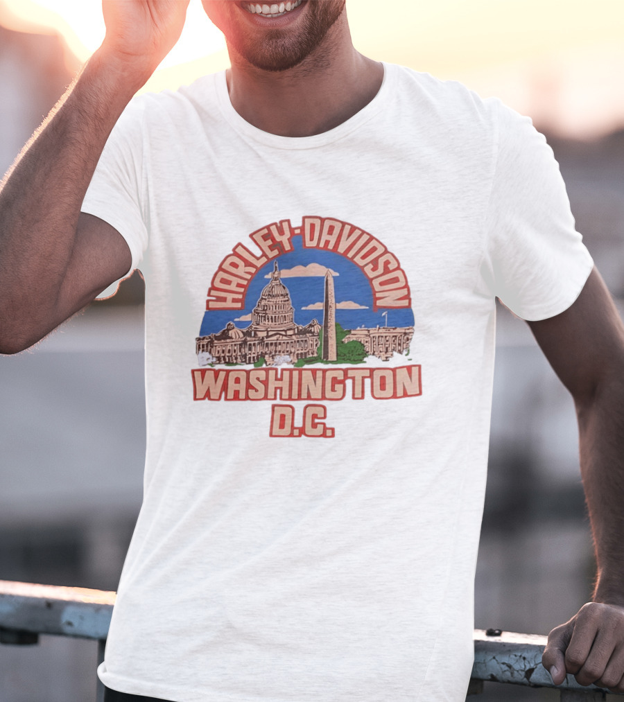 Harley Davidson Washington DC Capitol Washington Monument T-Shirt
