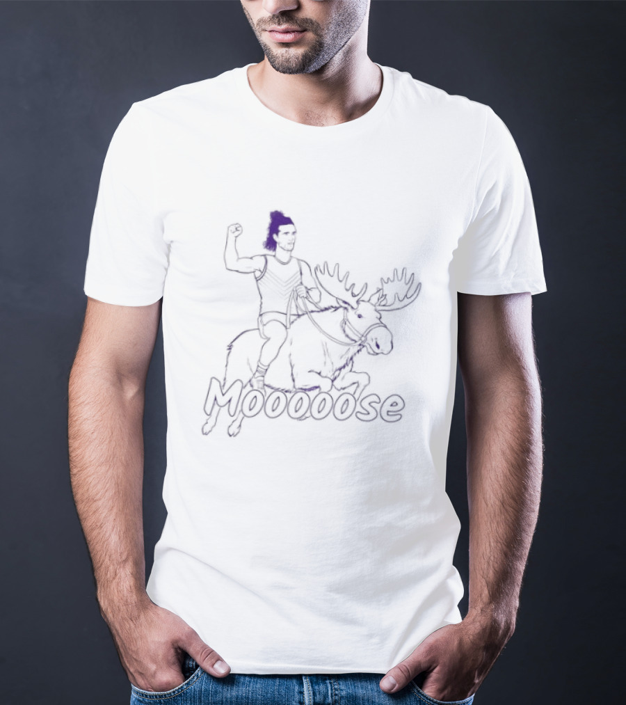 Mooooodse Moose Riding Man Animal T-Shirt