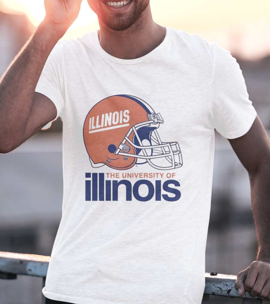 Illinois Football Helmet University Of Illinois Team Spirit T-Shirt
