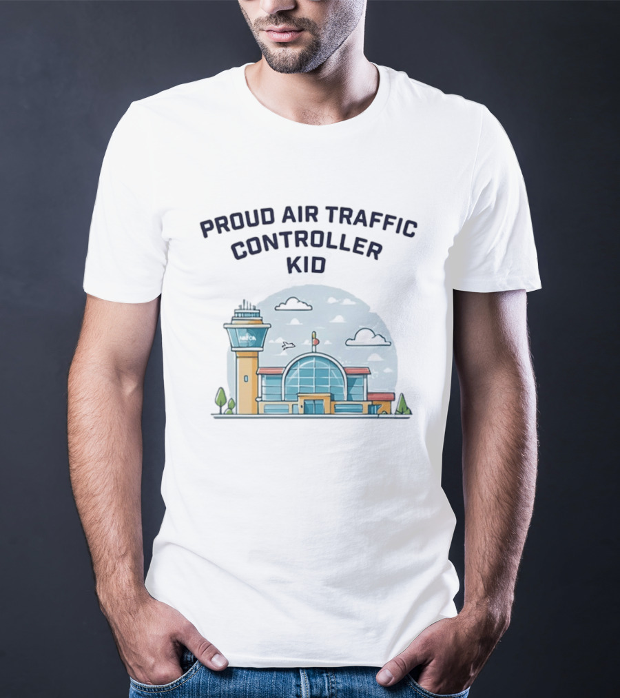 Proud Air Traffic Controller Kid With Tower And Airport T-Shirt