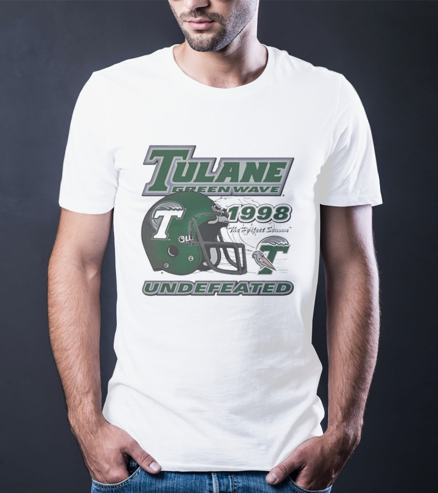Tulane Green Wave 1998 Undefeated Perfect Season Helmet Pelican T-Shirt