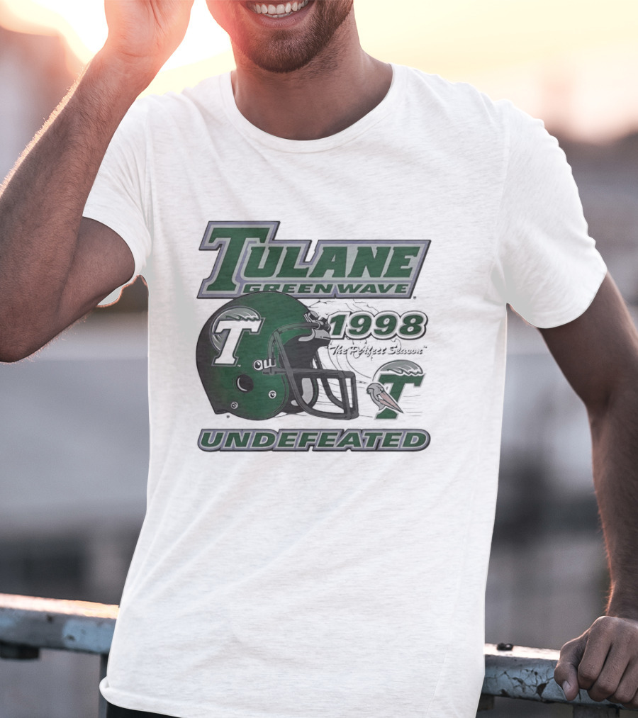 Tulane Green Wave 1998 Undefeated Perfect Season Helmet Pelican T-Shirt
