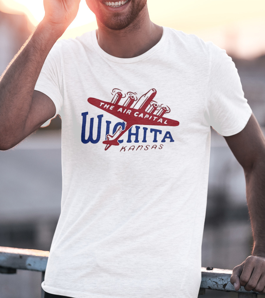 Wichita Kansas The Air Capital Airplane Retro Aviation T-Shirt
