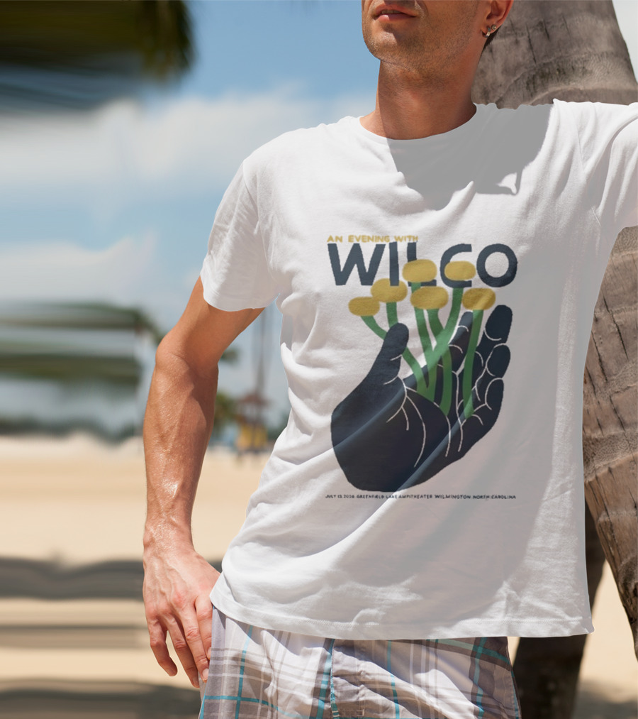 An Evening With Wilco Greenfield Lake Amphitheater 7 13 26 Wilmington NC Hand Flowers T-Shirt