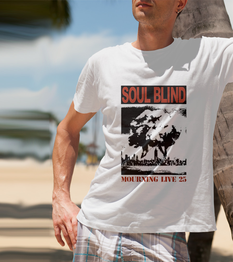 Soul Blind Mourning Live 25 Mushroom Cloud Explosion Over City Skyline T-Shirt