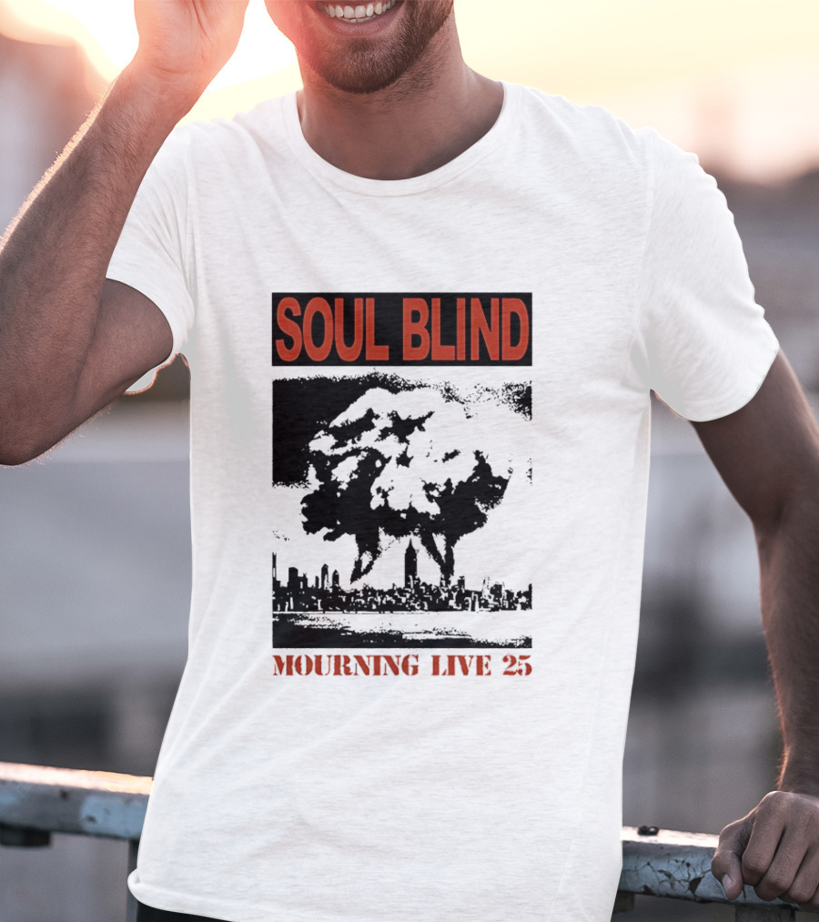 Soul Blind Mourning Live 25 Mushroom Cloud Explosion Over City Skyline T-Shirt