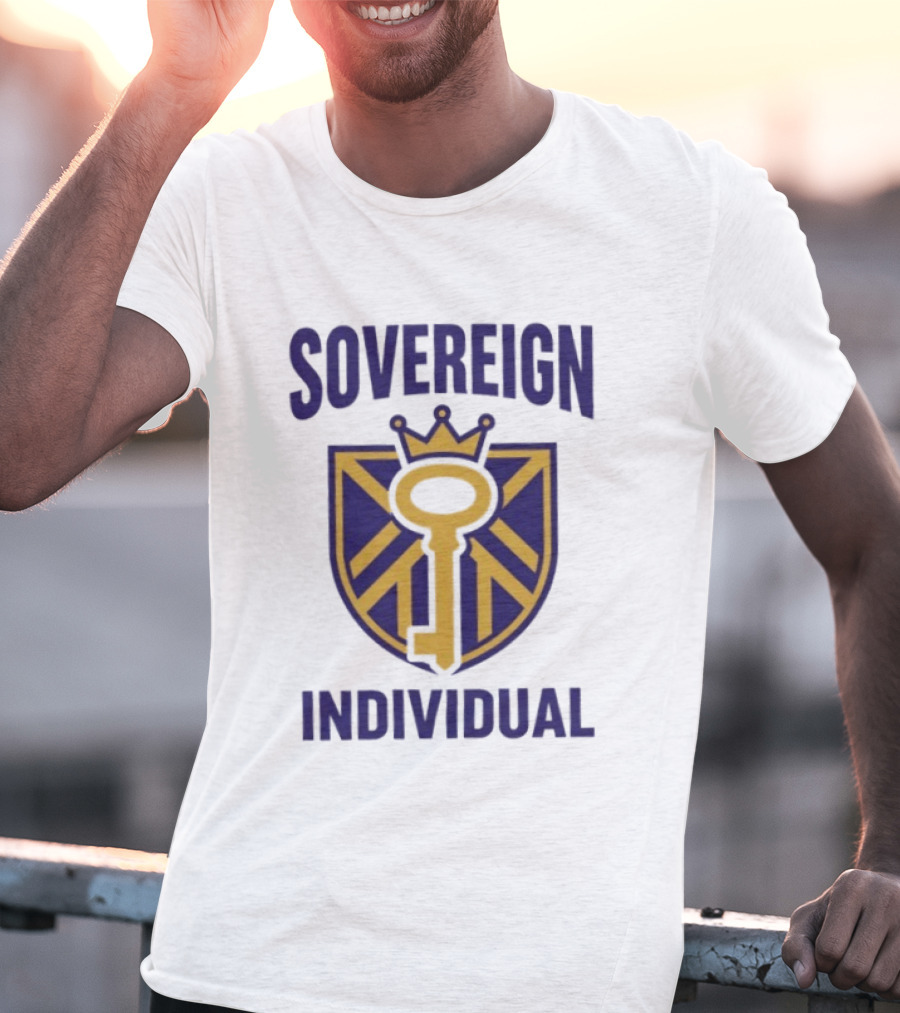 Sovereign Individual Key Crown Shield T-Shirt