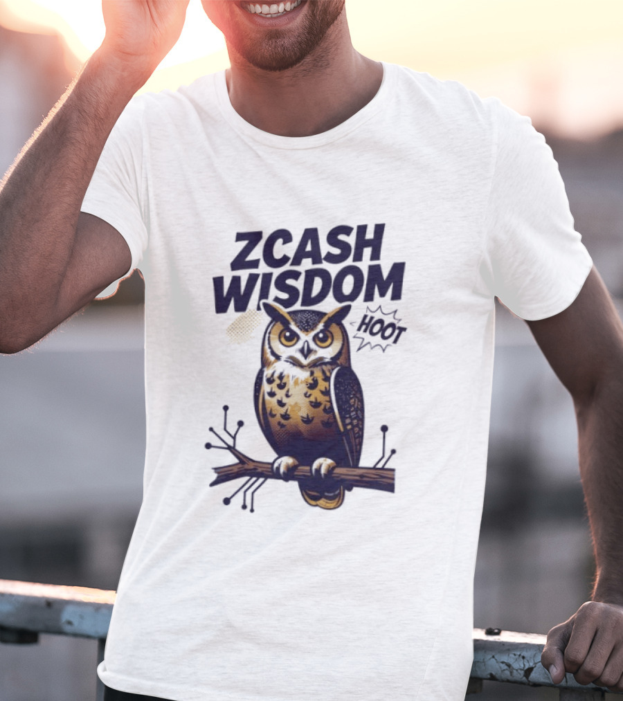 Zcash Wisdom Owl Hoot Cryptocurrency Insight T-Shirt