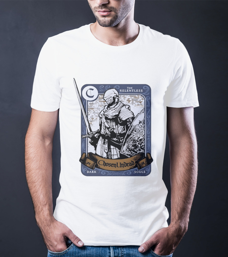 Chosen Undead The Relentless Dark Souls Knight Trading Card T-Shirt