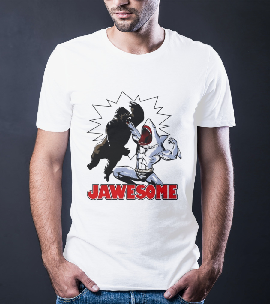 Jawesome Gorilla Vs Shark Battle Showdown T-Shirt