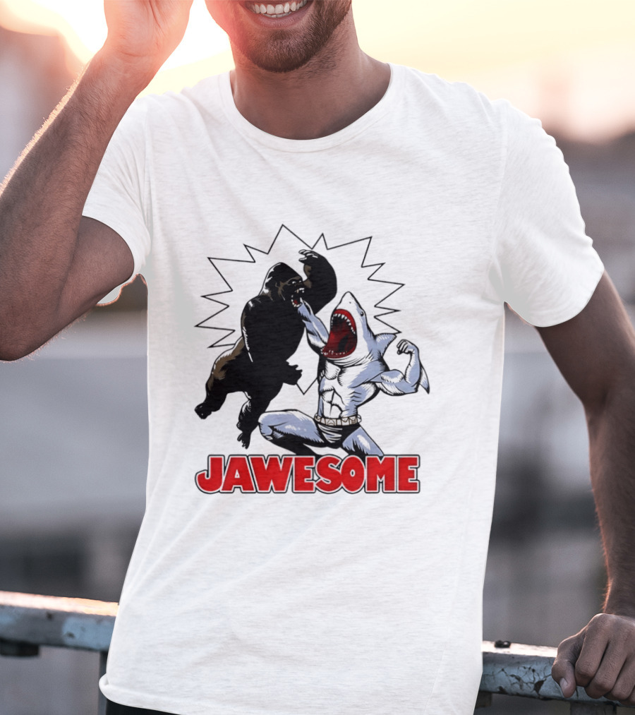 Jawesome Gorilla Vs Shark Battle Showdown T-Shirt