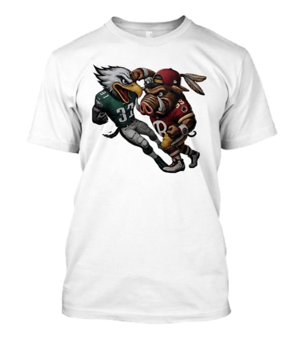 Eagles Versus Redskins Fight Cartoon NFL Rivalry T-Shirt