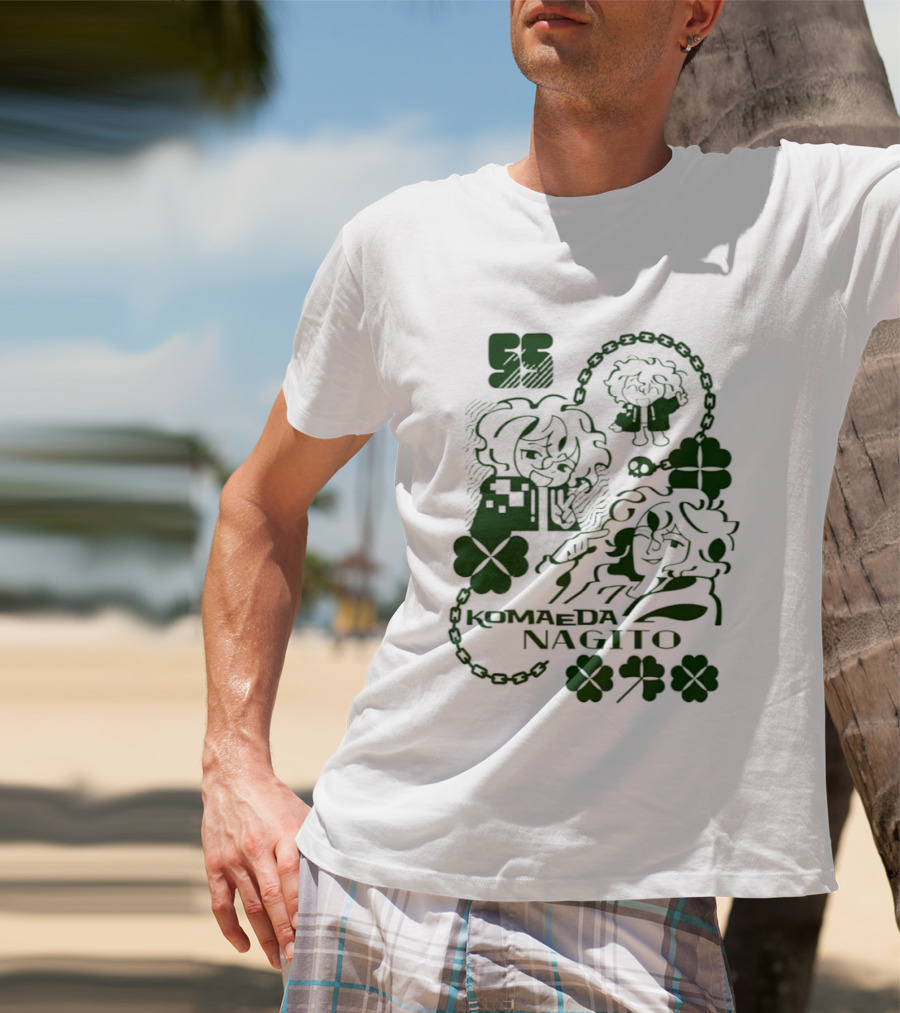 Komaeda Nagito Cute Clover Chain T-Shirt