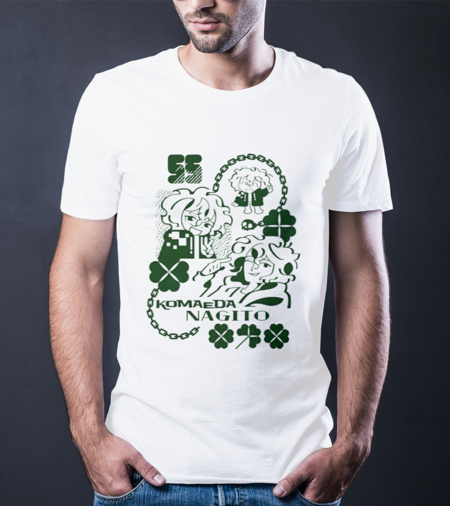 Komaeda Nagito Cute Clover Chain T-Shirt