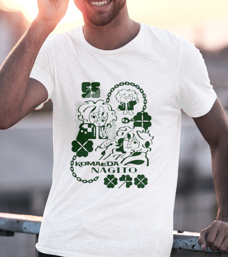 Komaeda Nagito Cute Clover Chain T-Shirt