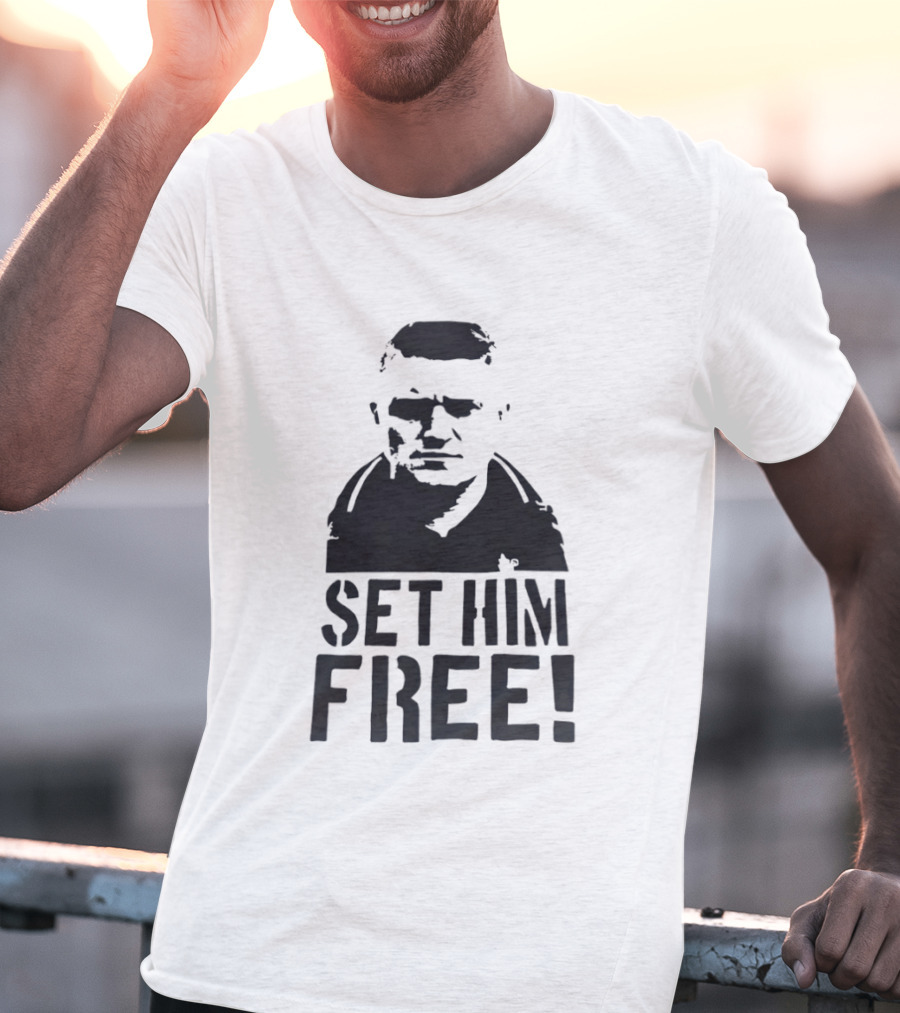 Tommy Robinson Set Him Free Activism Message T-Shirt