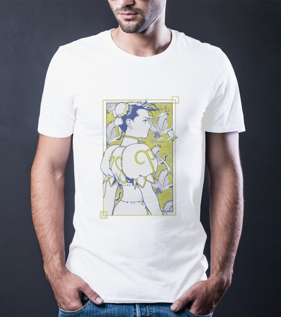 Shinkiro Metallic Chun Li Cranes And Peonies T-Shirt