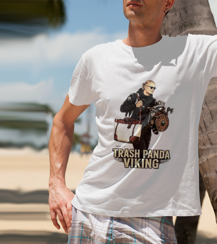 Trash Panda Viking Erling Haaland Football Norway Fans T-Shirt