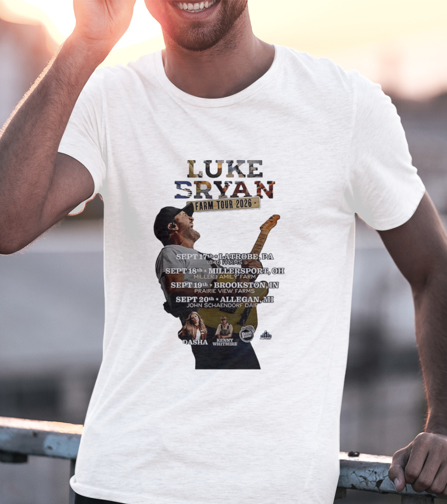 Luke Bryan Farm Tour 2026 Latrobe Millersport Brookston Allegan Dasha Kenny Whitmire T-Shirt